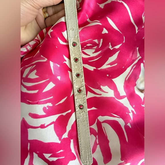 Kate Spade New York Minnie Rose Silk Dres 8 Belted Sleeveless Floral Pink White - Picture 14 of 15
